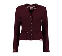 SPIETH & WENSKY Strickjacke Malta bordeaux mit edler Samtpaspelierung bordeaux XXL