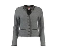 SPIETH & WENSKY Strickjacke Malta grau mit edlen Samtabsetzungen grau S