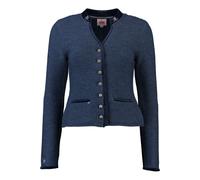 SPIETH & WENSKY Strickjacke Malta jeansblau mit edlen Samtabsetzungen jeansblau XXL