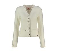 SPIETH & WENSKY Strickjacke Malta wollweiss mit edlen Samtabsetzungen wollweiss XXL