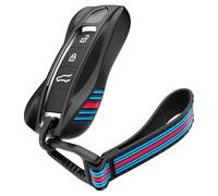 Spigen Porsche Schlüsselanhänger mit Karabiner und Riemen, Schlüsselhülle, Speziell entwickelt für Porsche Zubehör, Kompatibel mit Porsche 911, Cayenne, Taycan, Panamera [1 Packung] - Schwarz