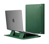 Spigen Valentinus S Laptoptasche Hülle Tasche 15 15,6 16 Zoll, Leder Laptop Hülle Kompatibel mit MacBook Pro/Air, M1 / M2 / M3, Dell, Acer, ASUS, Hp, Lenovo, LG Gram usw - Grün