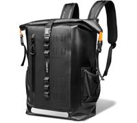 Spigen Wasserdichter Rucksack Rolltop für Damen Herren [Aquashield] Laptoprucksack bis 16", IPX6 Schutzklasse, Belüftetes Rückenteil, Wasserfester Daypack für Reisen, Outdoor & Camping - Schwarz