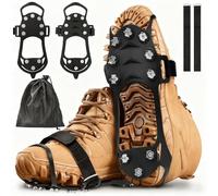 Spikes für Schuhe Winter, 10 Edelstahl Spikes Schuhe, Steigeisen, Zähne Schuhspikes, Schuhkrallen, Spikes für Schuhe,Anti Rutsch Schuhspikes,Schneespikes für Walking,Joggen,Klettern und Wandern (L)