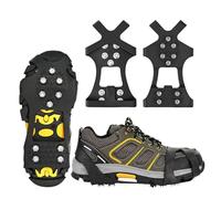 Spikes FüR Schuhe Winter, Schuhspikes Zum üBerziehen, 10 ZäHne Steigeisen | Schwarze Anti Rutsch Steigeisen, Silikon Spikes FüR Schuhe, FüR SpaziergäNge, Angeln, Klettern Und Wildnisabenteuer