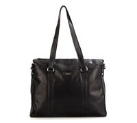 Spikes & Sparrow - Schultertasche Leder 40 cm Laptopfach Umhängetaschen Schwarz Damen