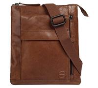 Spikes & Sparrow Umhängetasche Echt Leder Herren, Damen | Crossbody aus Echtleder | City-Bag mit Schlüsselfinder | kompakte Messengertasche mit Handyfach cognac | 021733