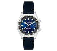 Spinnaker Bradner Automatik-Uhr für Herren, Japanisches Uhrwerk, Taucher Armbanduhr, 42 mm Edelstahlgehäuse, Armband aus Leder oder Edelstahl, wasserdicht 180 m, Atlantikblau - SP-5062-03