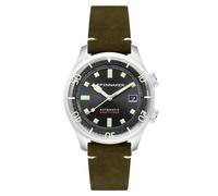 Spinnaker Bradner Automatik-Uhr für Herren, Japanisches Uhrwerk, Taucher Armbanduhr, 42 mm Edelstahlgehäuse, Armband aus Leder oder Edelstahl, wasserdicht 180 m, Oliv - SP-5062-02