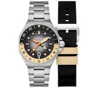 Spinnaker Dumas GMT Automatikuhr für Herren, 43 mm, mit massivem Edelstahlarmband SP-5119, Umgekehrtes Grau