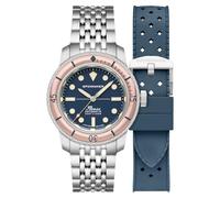 Spinnaker Fleuss 40 mm Herren-Automatikuhr 145. Limitierte Edition mit massivem Edelstahlarmband SP-5133, dunkelblau, Armband