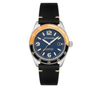 Spinnaker Fleuss Automatik-Uhr für Herren, Miyota 8215 Taucher Armbanduhr, 43 mm Edelstahlgehäuse, echtes Lederarmband, wasserdicht 150 m, Abendorange, SP-5055-0D