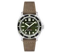 Spinnaker Herren 42mm Hull Diver Automatik Alligator Green 3-Zeiger-Uhr mit Echtlederarmband SP-5088-03