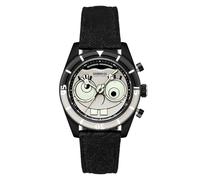 Spinnaker Herren 43 mm Fleuss Mechanischer Chronograph Spongebob Schwammkopf Eyedial Limited Edition Uhr mit Nylonband SP-5153, Googly Black