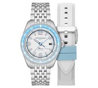 Spinnaker Herren 43mm Fleuss GMT Automatikuhr mit massivem Edelstahlarmband SP-5120, 43.0