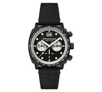 Spinnaker Herren 42 mm Rumpf Chronograph Uhr mit Lederband SP-5068, Schwarz, Riemen
