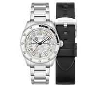Spinnaker Herren-Armbanduhr 43 mm Fleuss Automatik Severn Edition mit massivem Edelstahlarmband SP-5118, Weiß glänzend, Armband
