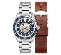 Spinnaker Herren-Armbanduhr 43 mm Fleuss Automatik Severn Edition mit massivem Edelstahlarmband SP-5118, Moonlight Blue, Armband