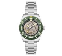 Spinnaker Herren-Automatikuhr Croft 42 Skelett mit massivem Edelstahlarmband SP-5134, Grüne Keramik, Armband