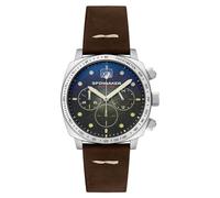 Spinnaker Hull Chronograph für Herren - Seiko VK73 Mecha-Quarzwerk, 42 mm 316L-Edelstahlgehäuse, echtes Lederarmband, wasserdicht 100 m - SP-5068