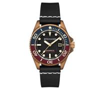 Spinnaker Tesei SP-5060 Schweizer Automatikuhr für Herren, Lederband, Bronze, 43 mm, Soda Black, Riemen
