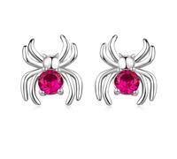 Spinnen Ohrringe für Damen 925 Sterling Silber Zirkonia Spinnen Ohrstecker Halloween Party Schmuck Kürbis mit lächelndem Gesicht für Damen, Mädchen, Teenager