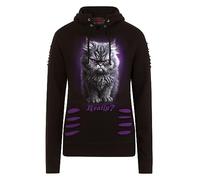 Spiral Anger Management Frauen Kapuzenpullover schwarz/lila M 100% Baumwolle Katzen, Rockwear
