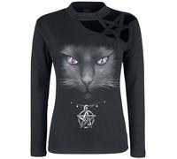 Spiral Black Cat Langarmshirt schwarz in XL