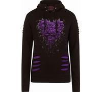Spiral Bleeding Heart Kapuzenpullover schwarz in XL