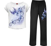 Spiral - Bluebell Fairy - Schlafanzug-Set im Gothic-Stil - 4-teiliges Set - Schwarz - M
