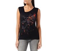 Spiral Top Burnt Rose - Gathered Shoulder Slant Vest Schwarz Größe M