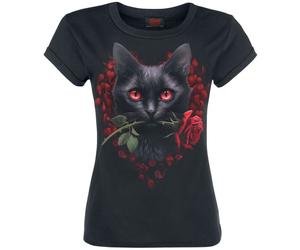 Spiral Cat's Love T-Shirt schwarz in M