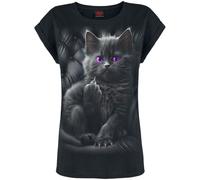 Spiral Cattitude Girlie-Shirt T-Shirt schwarz in XXL