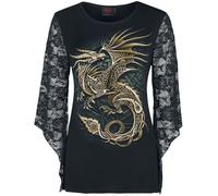 Spiral Celtic Dragon - F RoseLace Sleeve Top Langarmshirt schwarz in L