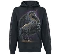 Spiral Celtic Unicorn Kapuzenpullover schwarz in XL