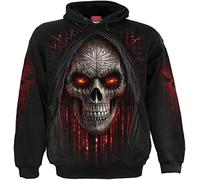Spiral Cyber Death Hoodie Männer Kapuzenpullover schwarz S 100% Baumwolle Horror, Rockwear, Totenköpfe