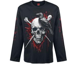Spiral Death Raven Longsleeve Langarmshirt schwarz in M