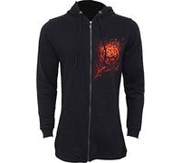 Spiral - Burnt Rose - Damen Hoodie mit durchgehendem Reißverschluss & Schwalbenschwanz - Ärmel mit Reißverschluss - S