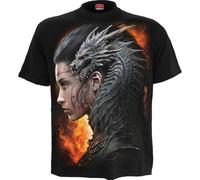 Spiral Draco Queen Männer T-Shirt schwarz 100% Baumwolle Drachen, Rockwear