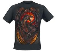 Spiral Dragon Furnace Männer T-Shirt schwarz L 100% Baumwolle Drachen, Everyday Goth, Gothic