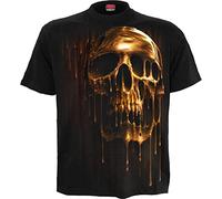Spiral Dripping Gold Männer T-Shirt schwarz S 100% Baumwolle Halloween, Horror, Rockwear, Totenköpfe