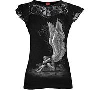 Spiral - Enslaved Angel - Lace Layered Cap Sleeve Top Schwarz - 3XL