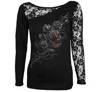 Spiral - Fatal Attraction - Lace One Shoulder Top Schwarz - S