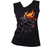 Spiral Flaming Rose Frauen Top schwarz XL 95% Viskose, 5% Elasthan Everyday Goth, Gothic, Rockwear