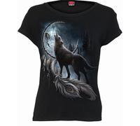 Spiral - from Darkness - U-Boot-Ausschnitt Cap Sleeve Top Schwarz - Digital, Schwarz , M