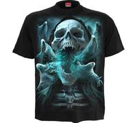 Spiral Ghost Skull Männer T-Shirt schwarz L 100% Baumwolle Horror, Rockwear, Totenköpfe