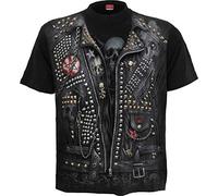 Spiral - Goth Metal - T-Shirt mit Allover-Motiv - Schwarz - S