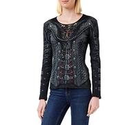 Spiral Gothess Wrap Frauen Langarmshirt schwarz M 100% Baumwolle Everyday Goth