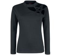 Spiral Damen-Langarmshirt Gothic Elegance Pentagramm-Schulter schwarz XXL