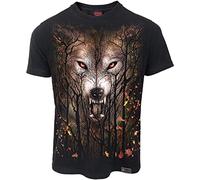 Spiral Herren Forest Wolf Organic T-Shirt Schwarz